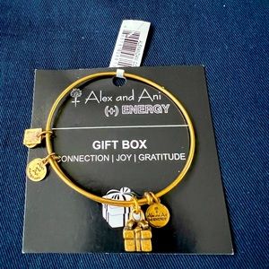 NWT Alex and Ani Charity by Design Gift Box goldtone bracelet. Never worn.
